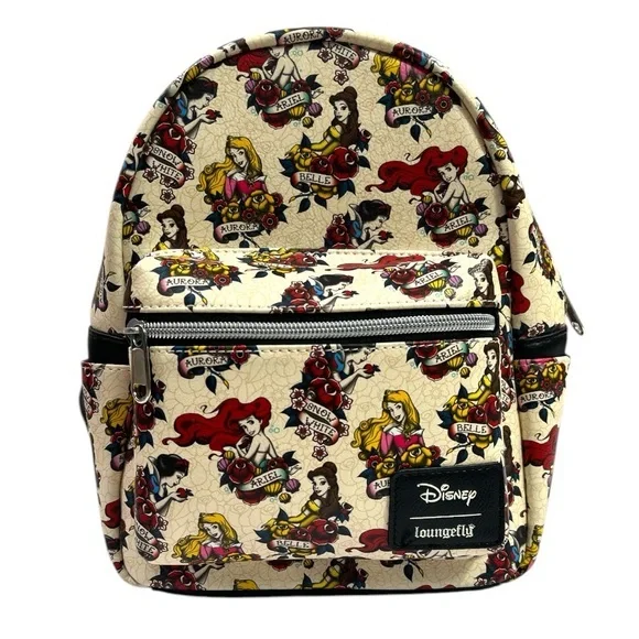 ariel tattoo mini backpack Loungefly x Disney Little Mermaid Shoulder Bag Purse top carry handle Officially Licensed Includes an exclusive Wondapop dust bag to protect your mini backpack This vegan leather mini backpack features your favorite characters from Disneys The Little Mermaid Mini Backpack - Disney -